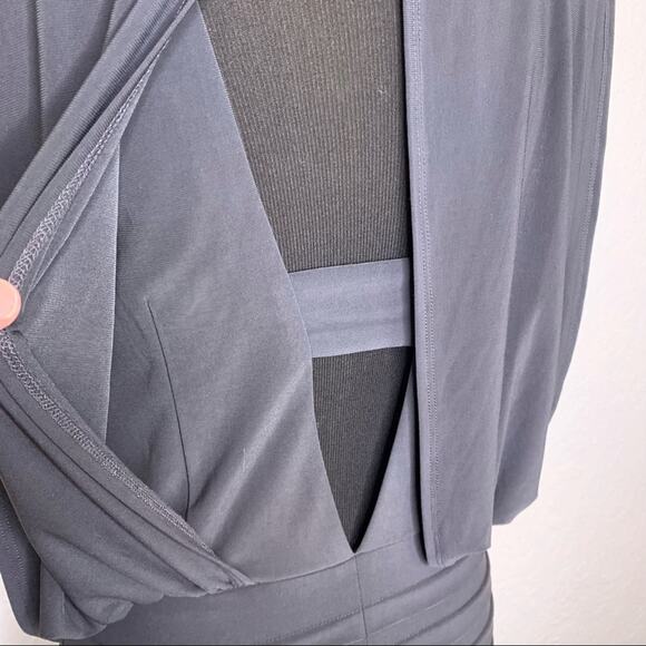 Cache charcoal gray rhinestone shoulder open back dress size 6 - Picture 10 of 15